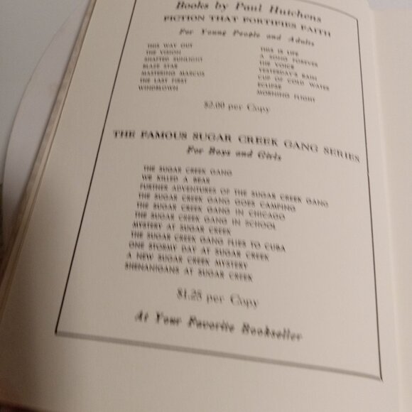Mystery at Sugar Creek Paul Hutchens 1956 Eerdmans HB 7th YA Fiction Vintage - Picture 11 of 16